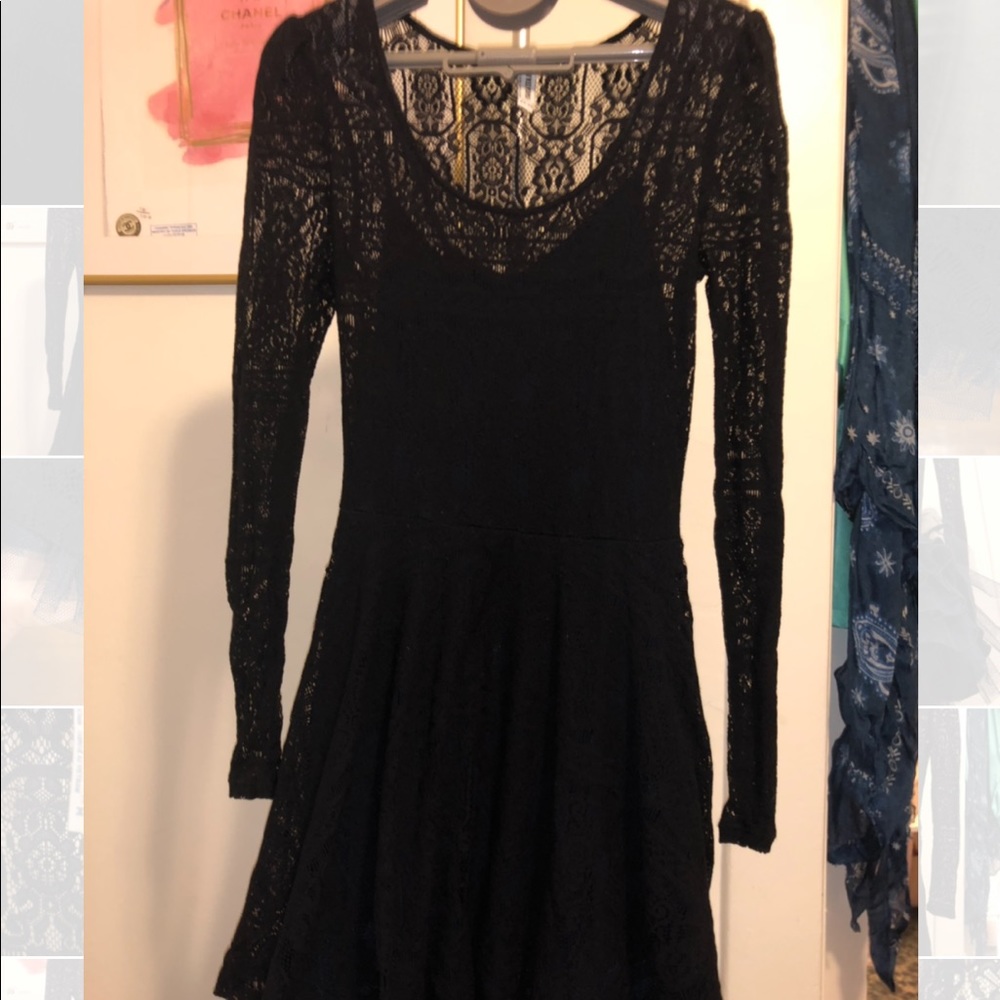 Free People black fitted dress